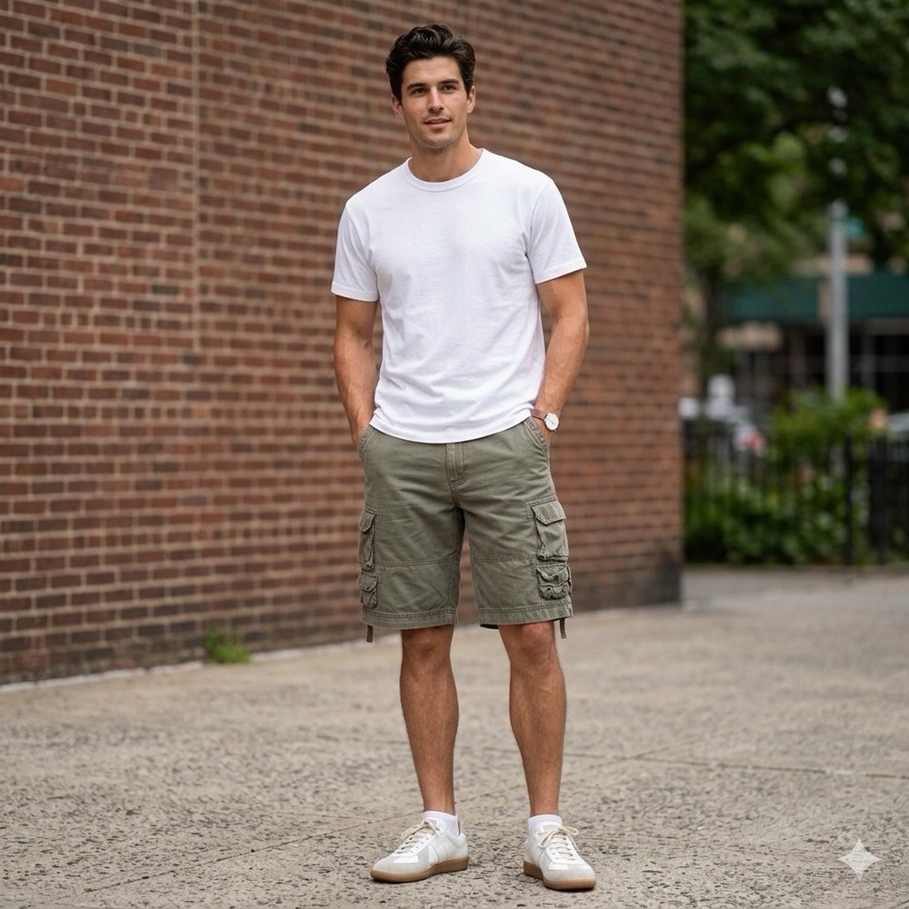 Cargo Supply Shorts Mens 30 Olive Military Gorpcore Tactical Streetwear‎ Y2K